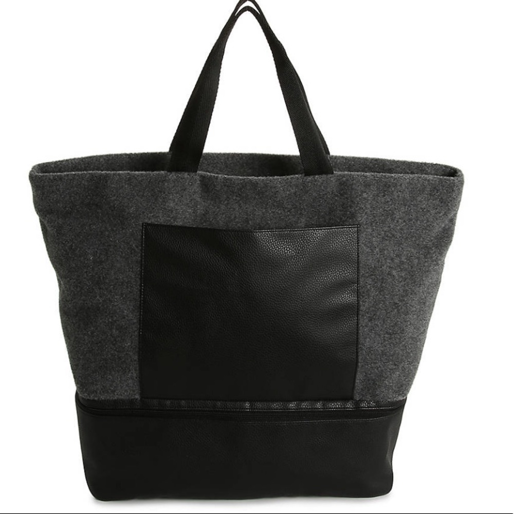 DSW Grey felt tote bag NWOT